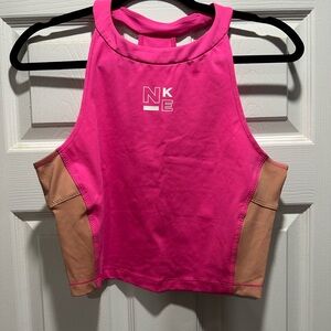 Nike Women's Pink and Tan Athletic Tank Top
